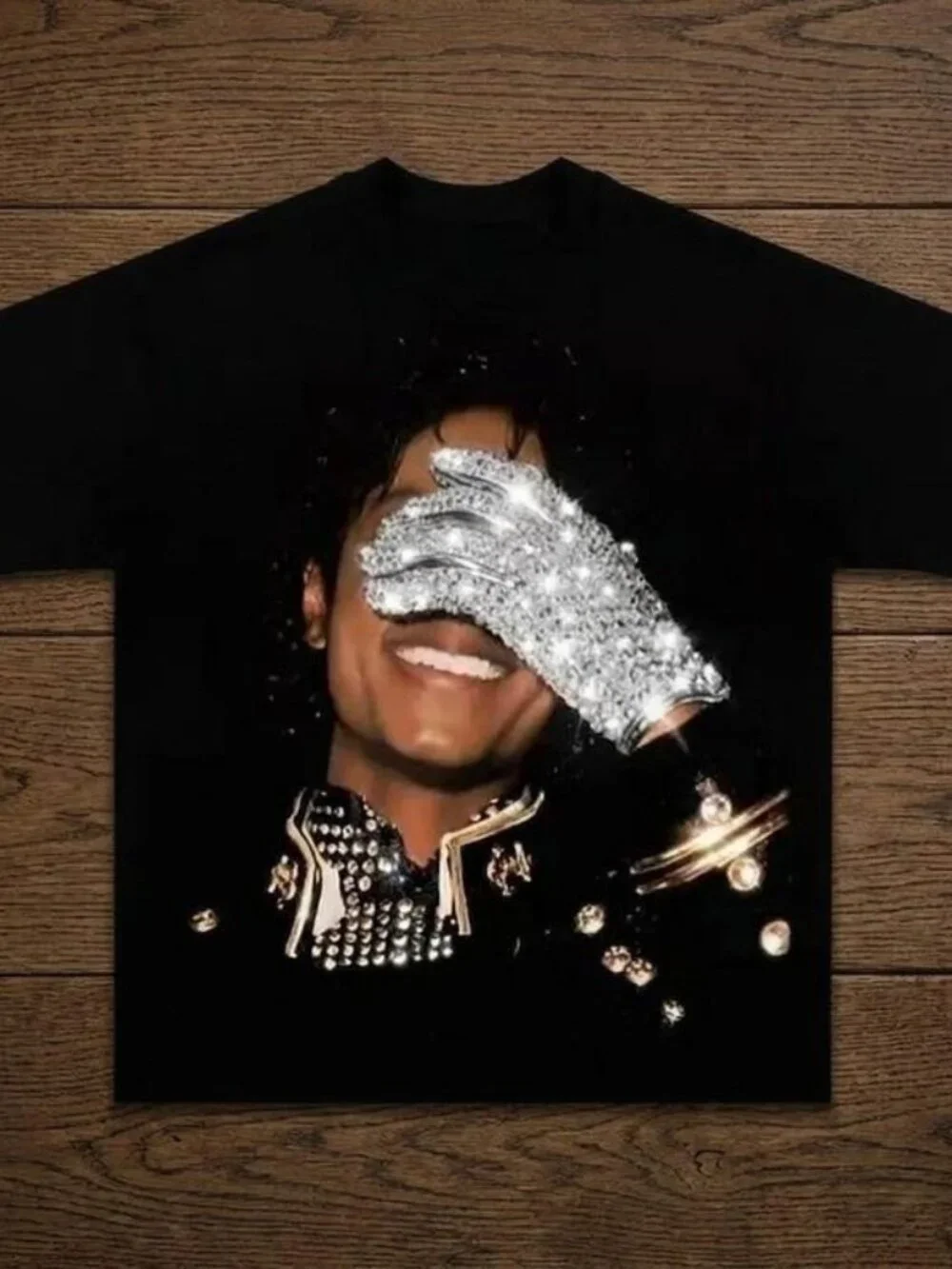 Michael Jackson Glove Graphic T-Shirt, 90s King of Pop Tee - Picture 2 of 5